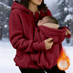 Babywearing Jacket Soft Fleece Kangaroo Pocket With Hood