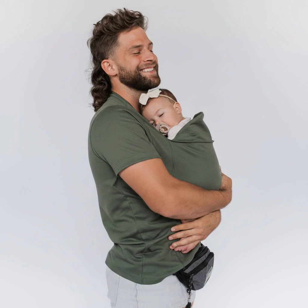 Babywearing T-Shirt Built-In Baby Pouch Stretchy Cotton