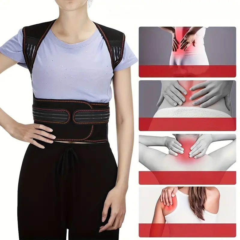 Back Brace Magnetic Infrared Heat Adjustable Lumbar Support