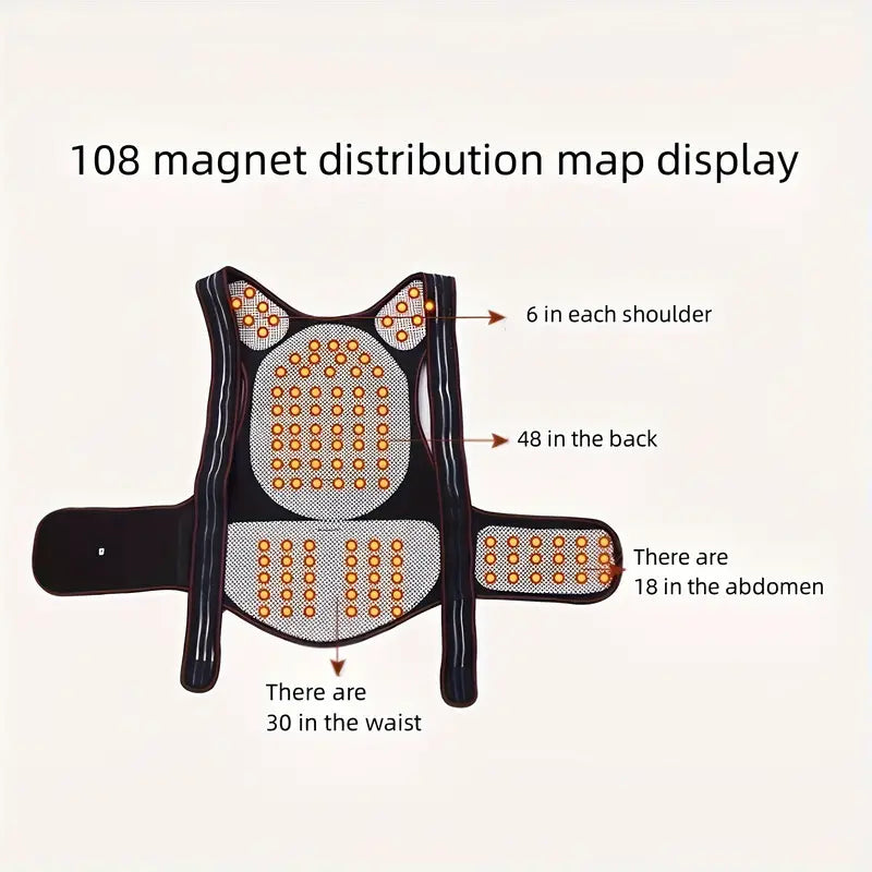 Back Brace Magnetic Infrared Heat Adjustable Lumbar Support