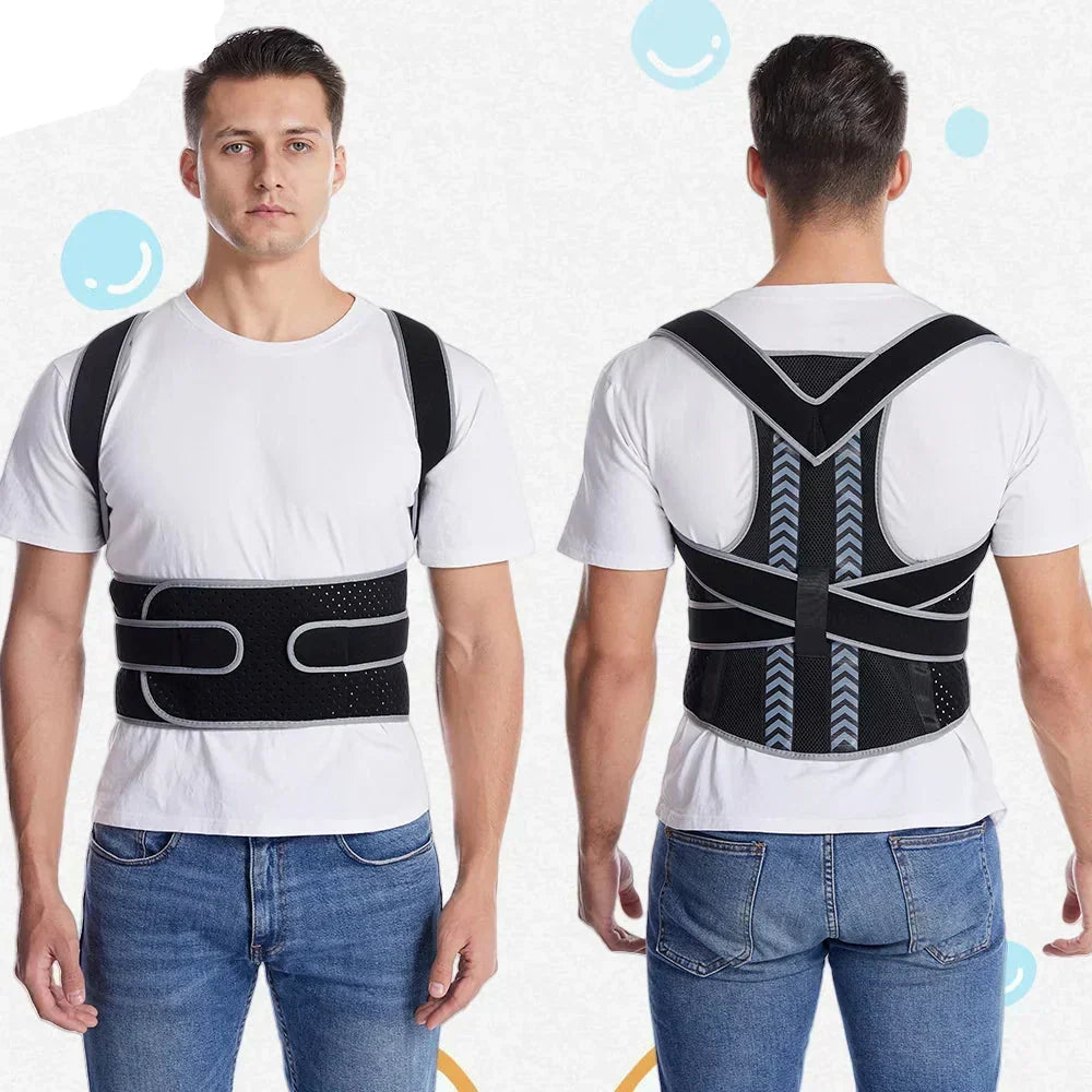 Back Brace Posture Corrector Breathable Mesh Adjustable Straps