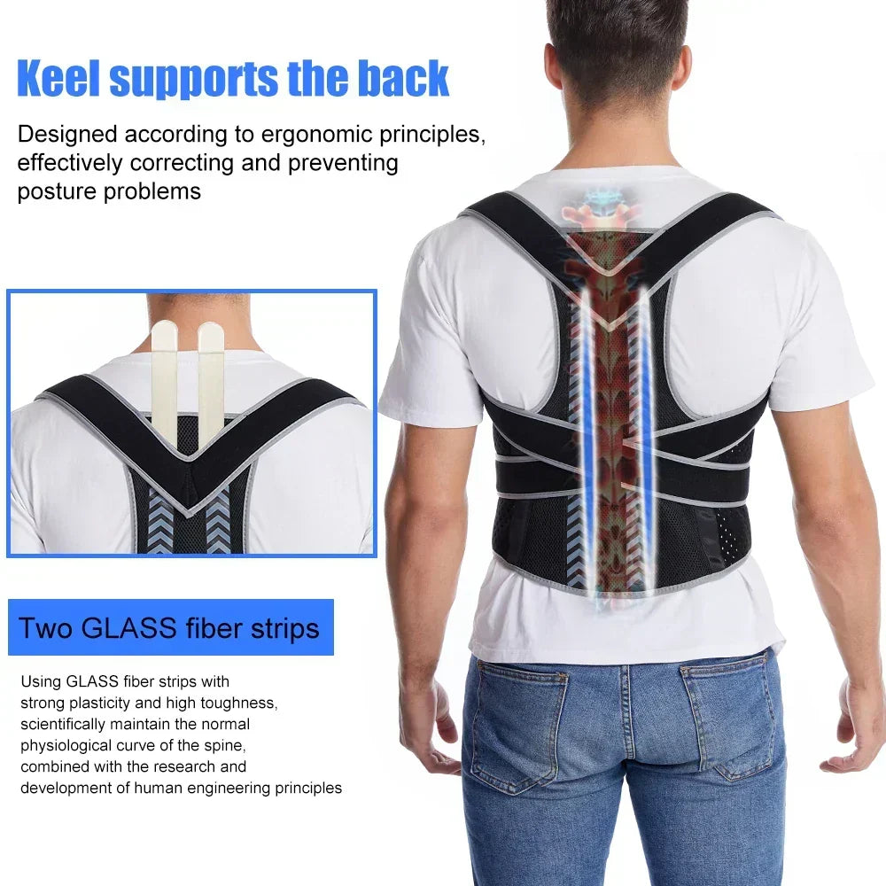 Back Brace Posture Corrector Breathable Mesh Adjustable Straps