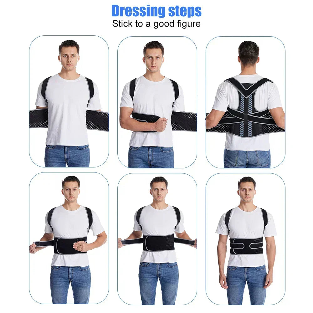 Back Brace Posture Corrector Breathable Mesh Adjustable Straps