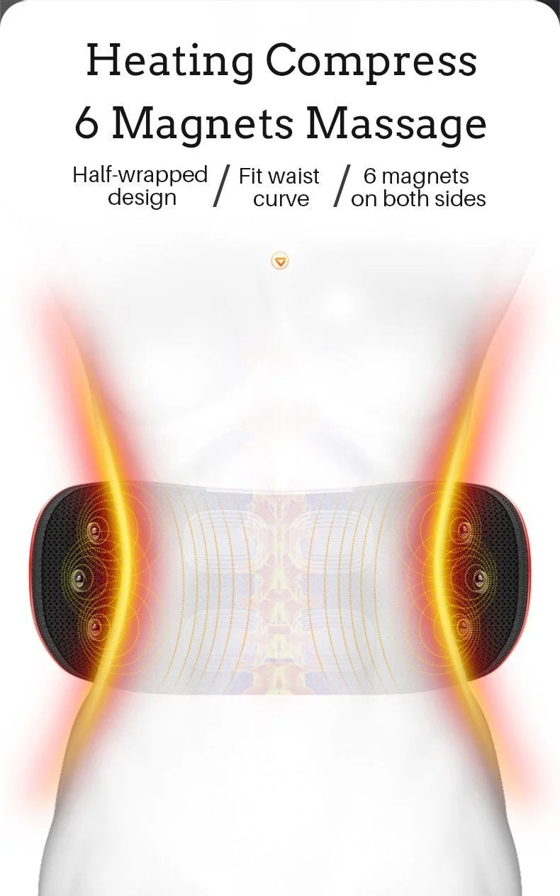 Back Massager Adjustable Pulse & Vibration Remote Control Heating