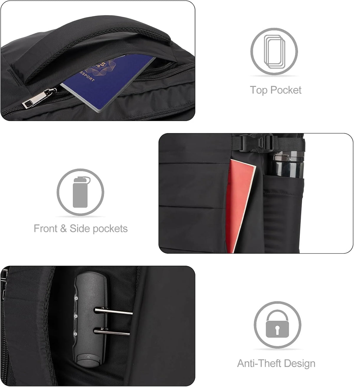 Backpack 40L Padded Laptop USB Charging & Digital Lock