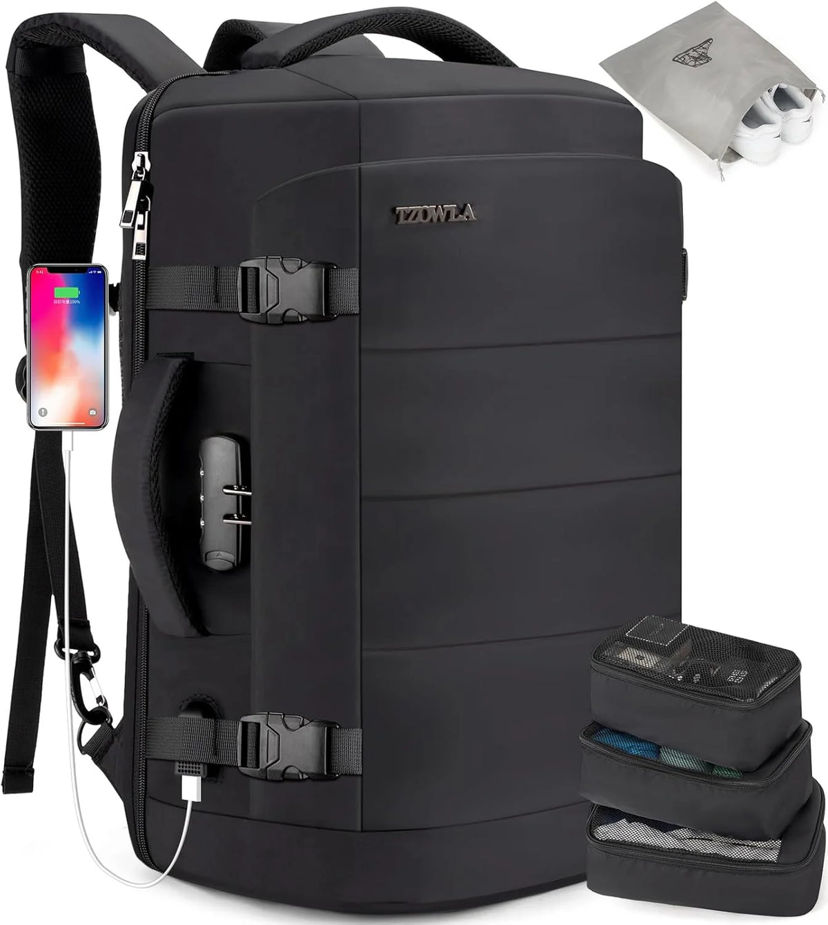 Backpack 40L Padded Laptop USB Charging & Digital Lock