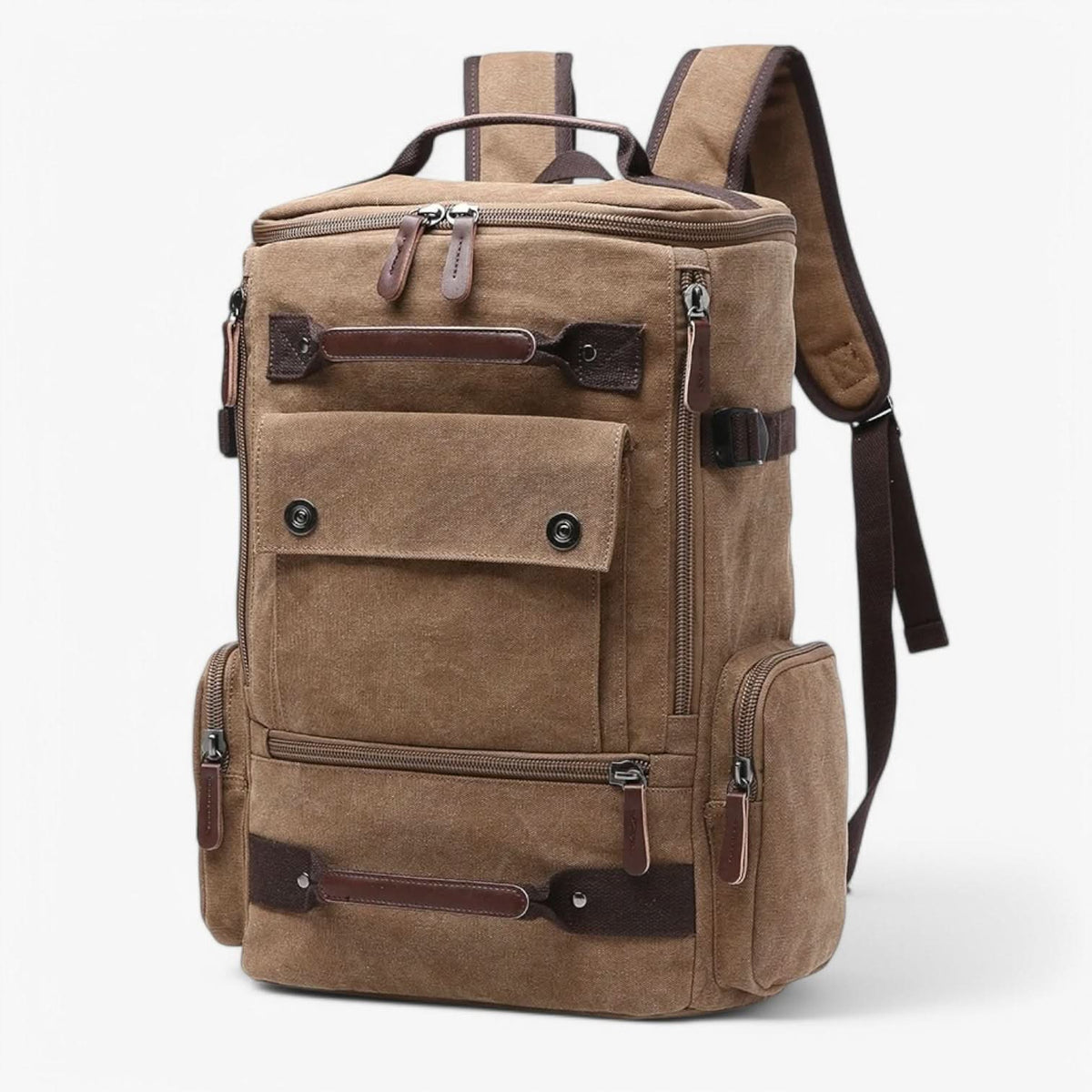 Backpack Durable Canvas 15-Inch Laptop Compartment Adjustable Straps