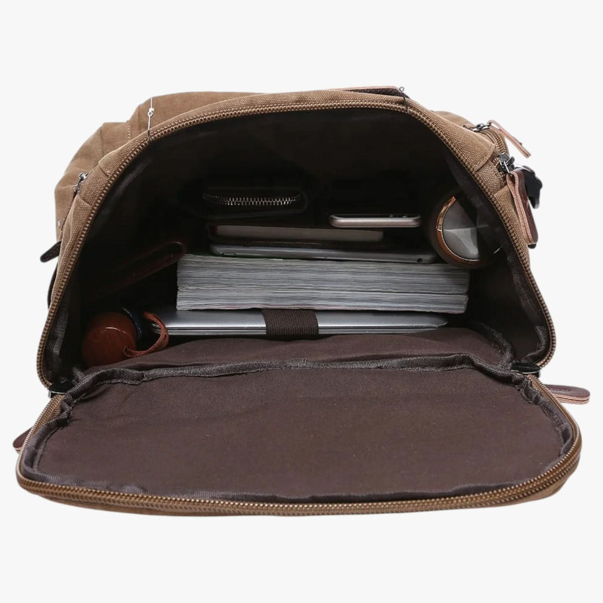 Backpack Durable Canvas 15-Inch Laptop Compartment Adjustable Straps