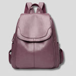 Backpack Embossed PU Leather Hidden Anti-Theft Zipper