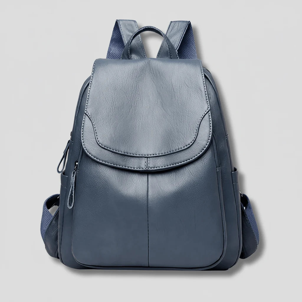 Backpack Embossed PU Leather Hidden Anti-Theft Zipper