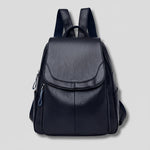 Backpack Embossed PU Leather Hidden Anti-Theft Zipper