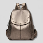 Backpack Embossed PU Leather Hidden Anti-Theft Zipper