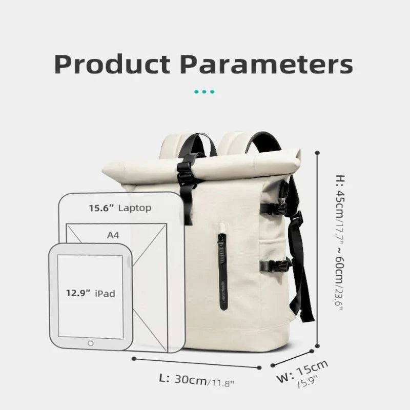 Backpack Expandable Rolltop 15.6-Inch Laptop Compartment Water-Repellent