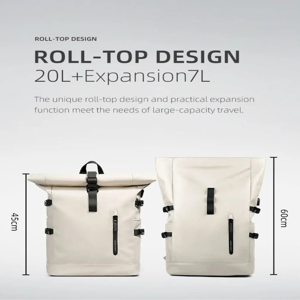 Backpack Expandable Rolltop 15.6-Inch Laptop Compartment Water-Repellent