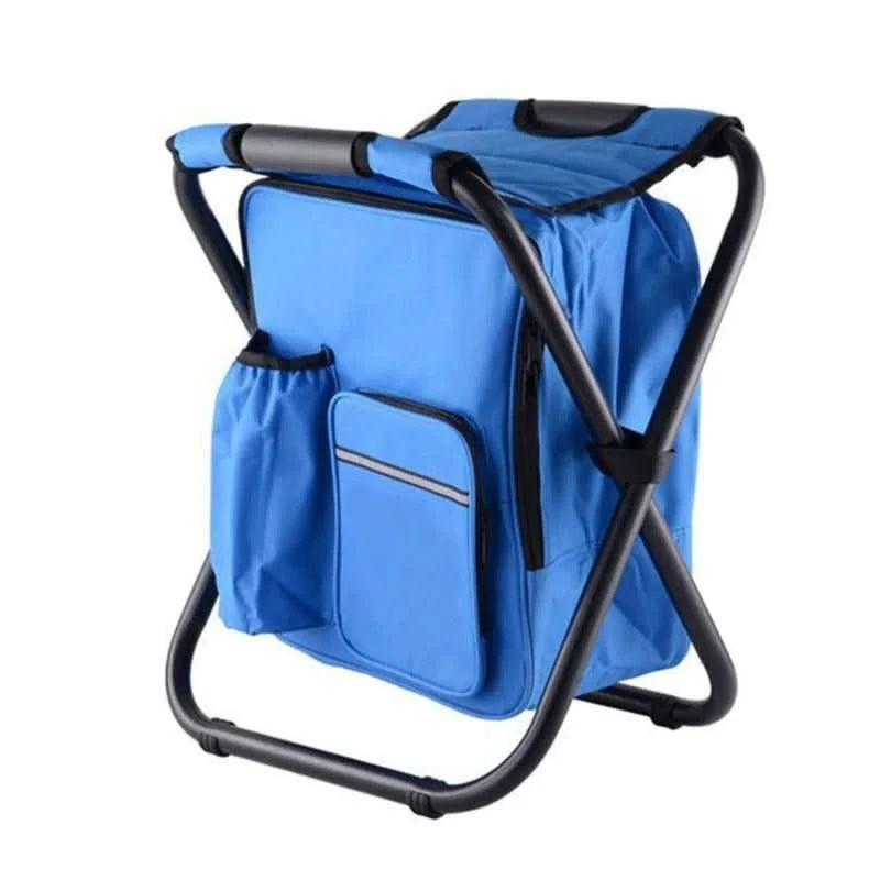 Backpack Folding Chair Insulated Cooler Compartment 19-Quart