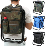 Backpack Folding Chair Insulated Cooler Compartment 19-Quart