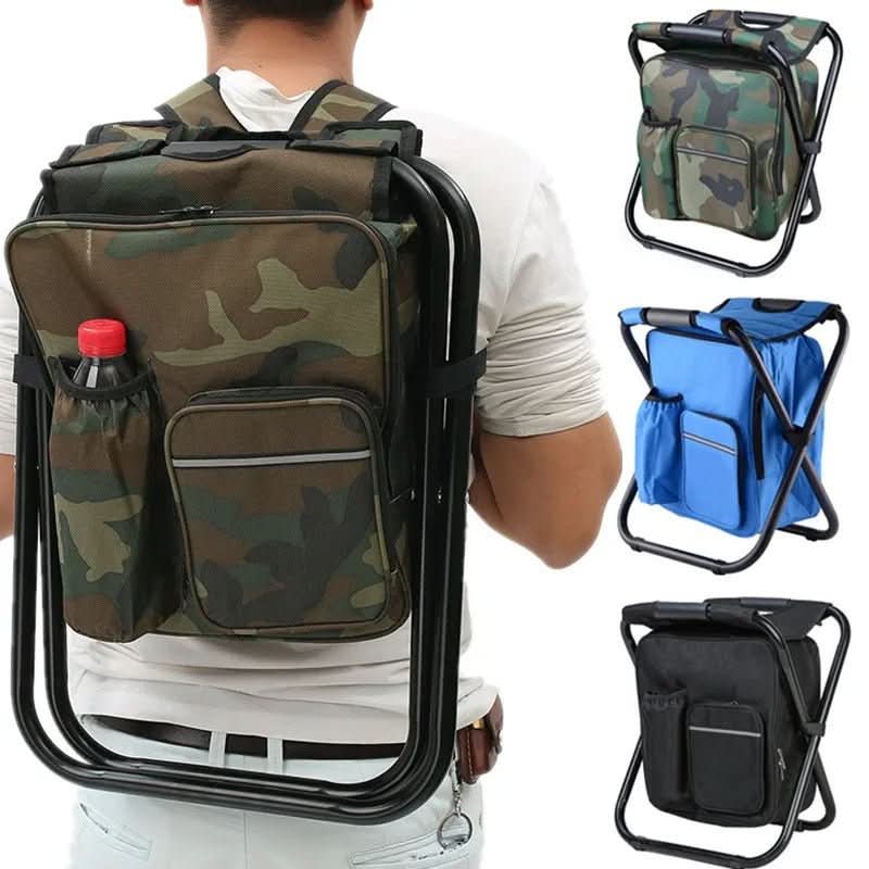 Backpack Folding Chair Insulated Cooler Compartment 19-Quart