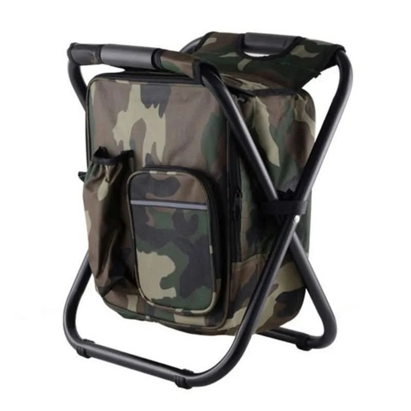 Backpack Folding Chair Insulated Cooler Compartment 19-Quart