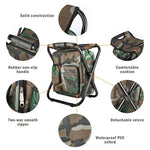 Backpack Folding Chair Insulated Cooler Compartment 19-Quart