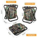 Backpack Folding Chair Insulated Cooler Compartment 19-Quart