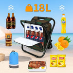 Backpack Folding Chair Insulated Cooler Compartment 19-Quart