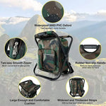 Backpack Folding Chair Insulated Cooler Compartment 19-Quart