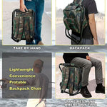 Backpack Folding Chair Insulated Cooler Compartment 19-Quart