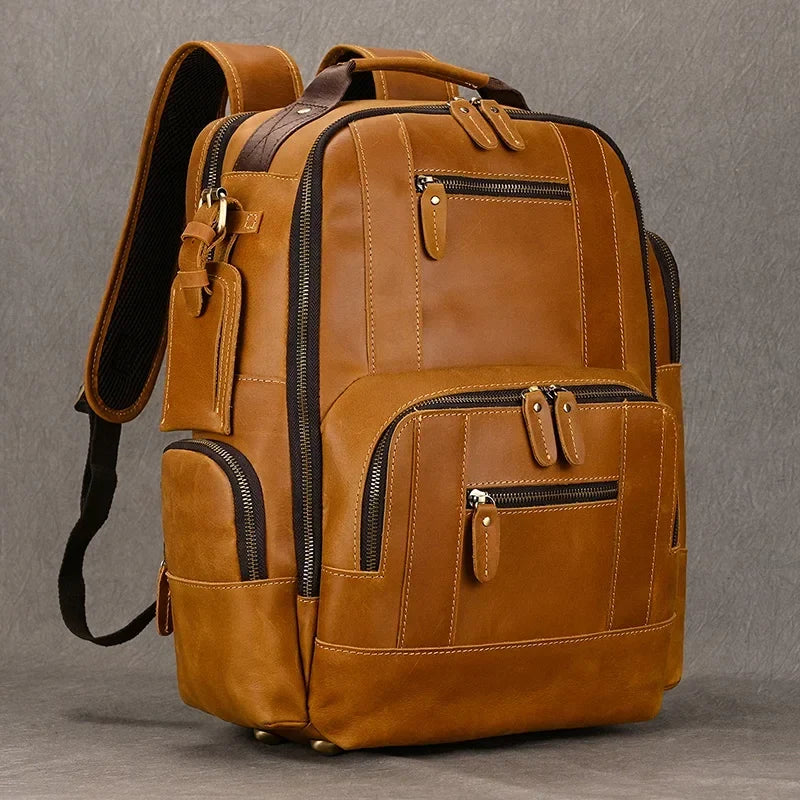 Backpack Full-Grain Leather Fits 15.6-Inch Laptops
