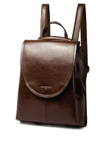 Backpack Leather Laptop-Friendly Roomy Compartments