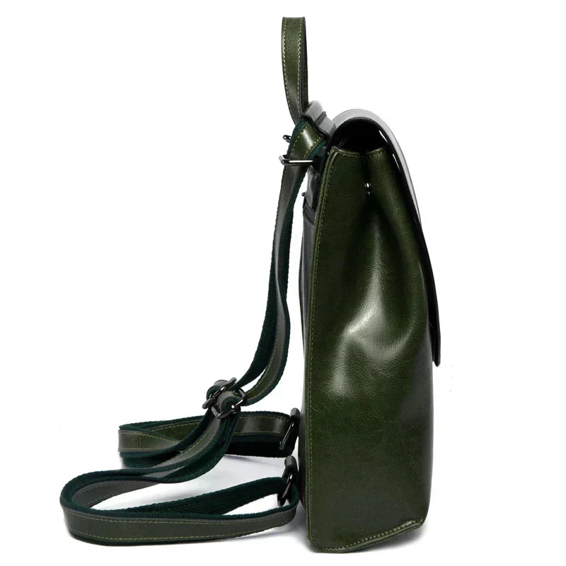 Backpack Leather Laptop-Friendly Roomy Compartments