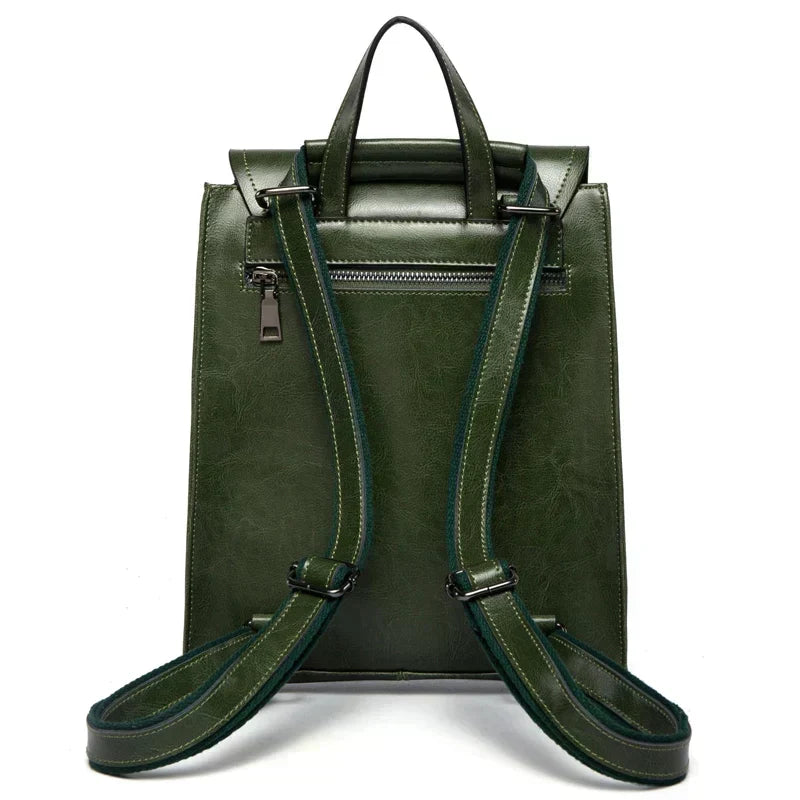 Backpack Leather Laptop-Friendly Roomy Compartments