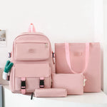 Backpack Set Multi-Compartment Padded Straps 4-Piece
