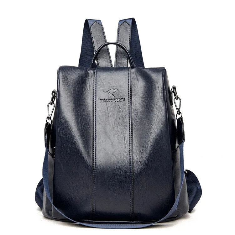 Backpack Vintage PU Leather Anti-Theft Convertible Strap