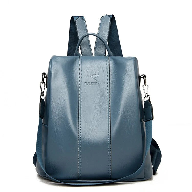 Backpack Vintage PU Leather Anti-Theft Convertible Strap