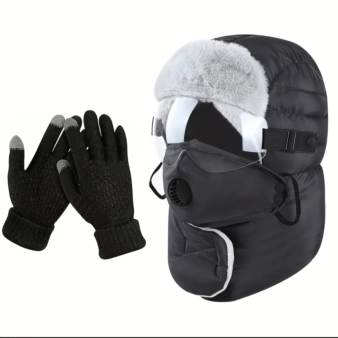 Balaclava Fleece-Lined Windproof Goggles & Removable Mask