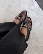 Ballet Flats Breathable Mesh Adjustable Strap Cushioned Footbed