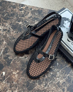 Ballet Flats Breathable Mesh Adjustable Strap Cushioned Footbed