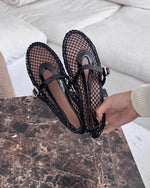 Ballet Flats Breathable Mesh Adjustable Strap Cushioned Footbed