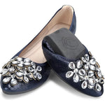 Ballet Flats Rhinestone Accents Foldable Slip-On Lightweight Comfort
