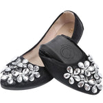 Ballet Flats Rhinestone Accents Foldable Slip-On Lightweight Comfort