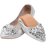 Ballet Flats Rhinestone Accents Foldable Slip-On Lightweight Comfort