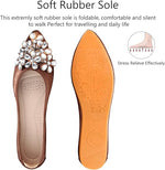 Ballet Flats Rhinestone Accents Foldable Slip-On Lightweight Comfort