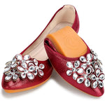 Ballet Flats Rhinestone Accents Foldable Slip-On Lightweight Comfort