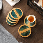 Bamboo Coaster Resin Art 3D Carved