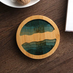 Bamboo Coaster Resin Art 3D Carved