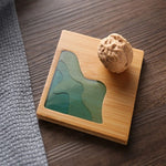 Bamboo Coaster Resin Art 3D Carved