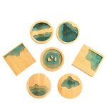 Bamboo Coaster Resin Art 3D Carved