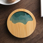 Bamboo Coaster Resin Art 3D Carved