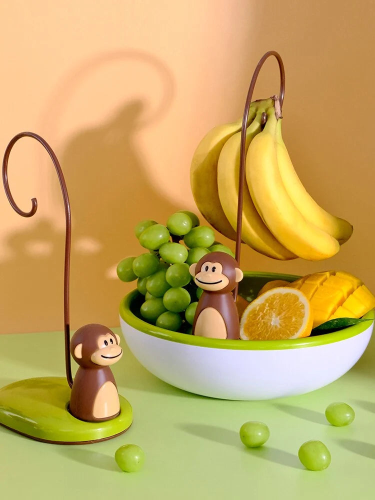 Banana Hanger Stand Monkey-Shaped Holds 4 Bananas