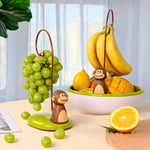 Banana Hanger Stand Monkey-Shaped Holds 4 Bananas